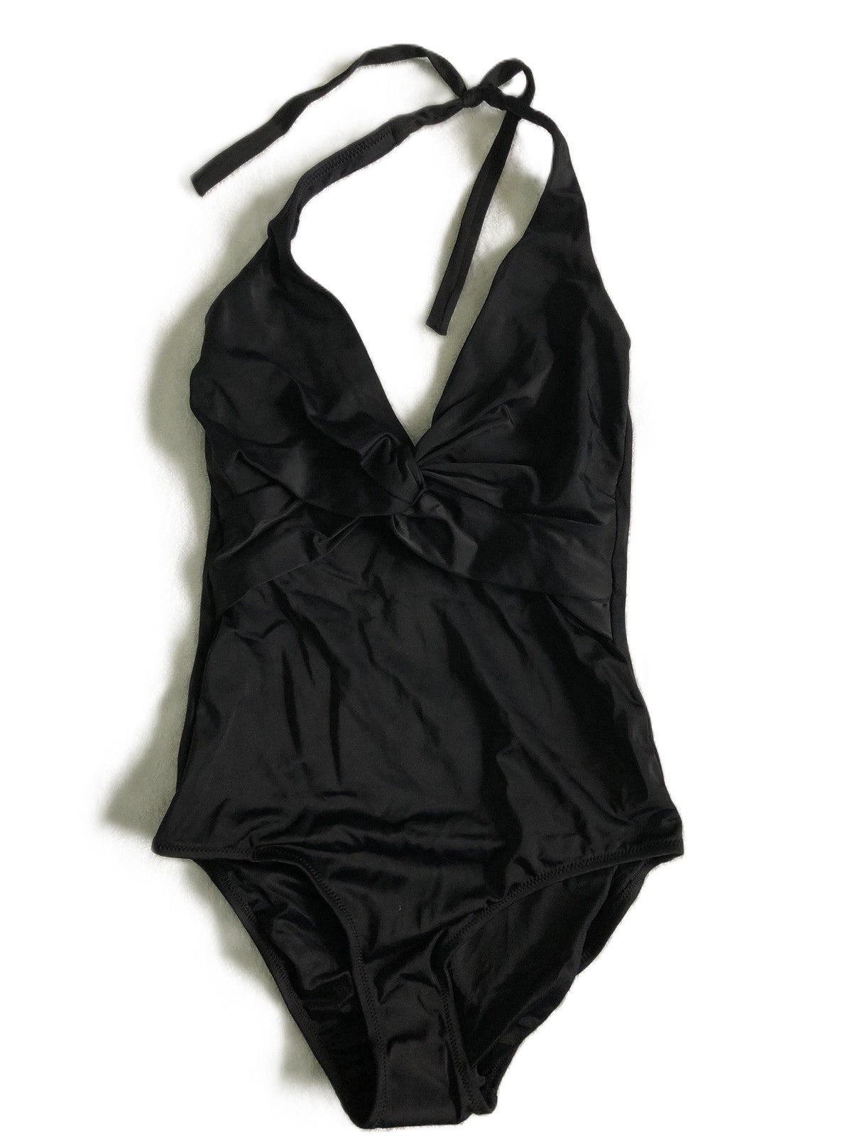 Ex High Street Swimwear One Piece Black Neck Tied Size 12