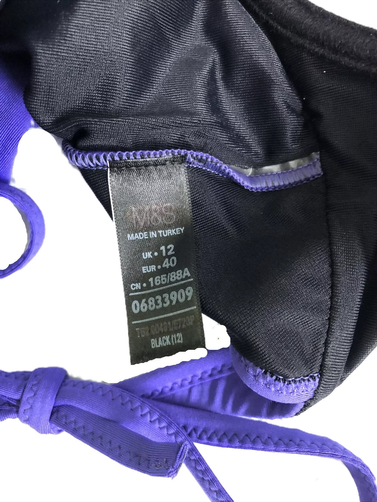 Ex High Street Purple Swimwear One Piece Size 12 (No Tags)