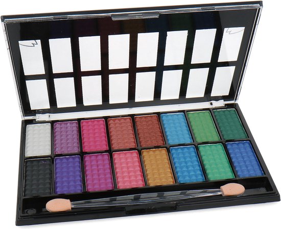 Saffron 16pc Shimmer Powder Eye Shadow Palette Set Kit Gift White Pink Mint Blue