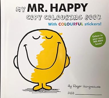 Mr Men Mr Happy Colouring with Stickers Paperback
