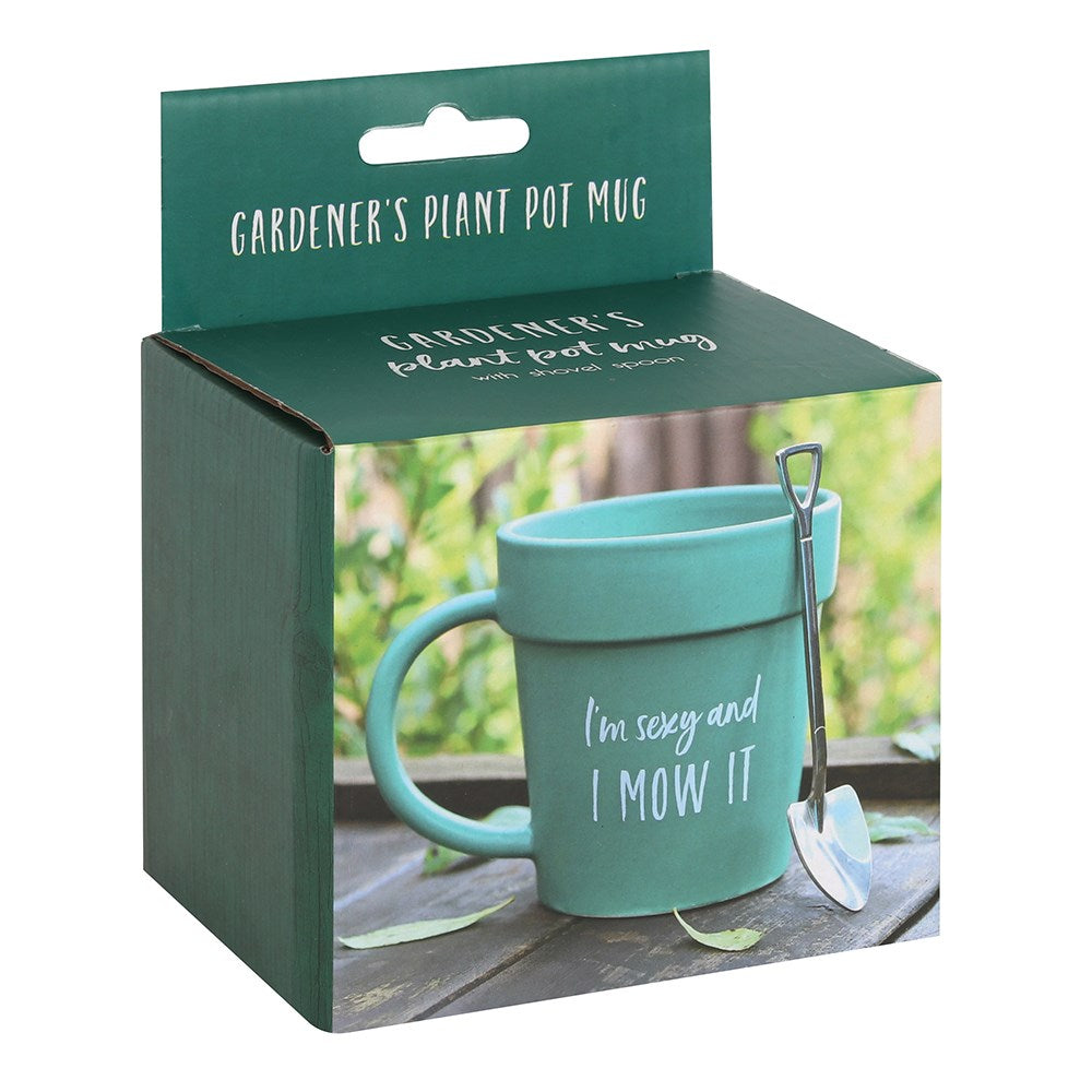 SEXY AND I MOW IT POT MUG AND SHOVEL SPOON