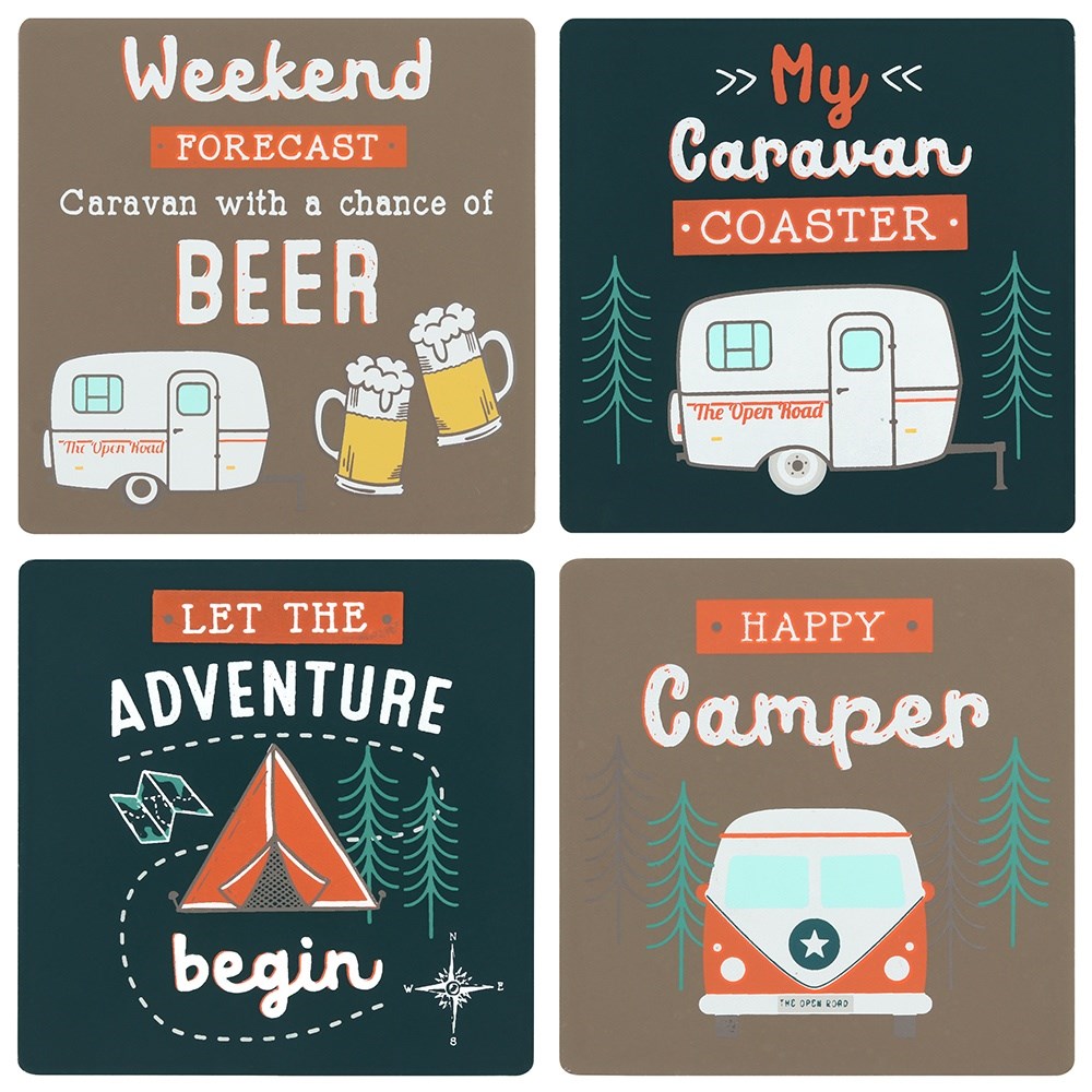THE OPEN ROAD DARK GREEN COASTER SET