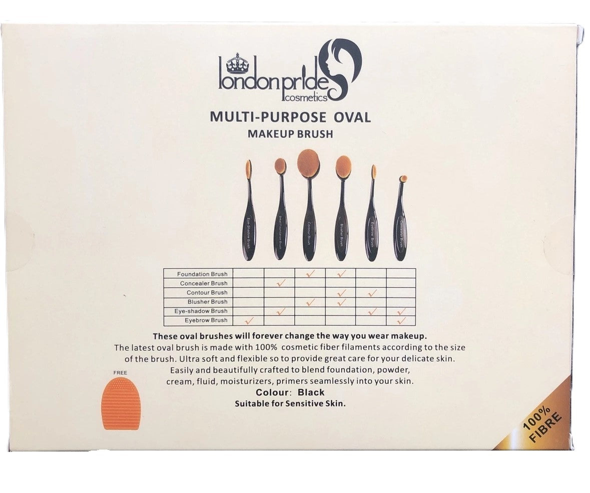 London Pride Cosmetics Multi Purpose Oval Makeup Brush Set