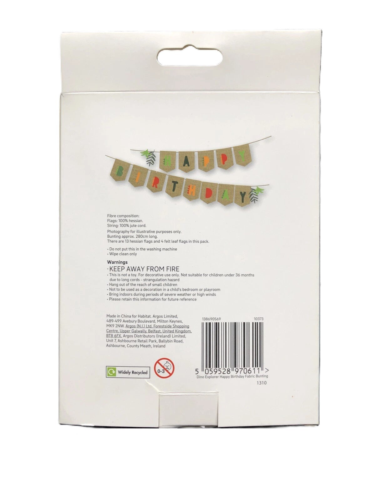 Habitat Celebrate Happy Birthday Hessian Bunting Lot Of 7