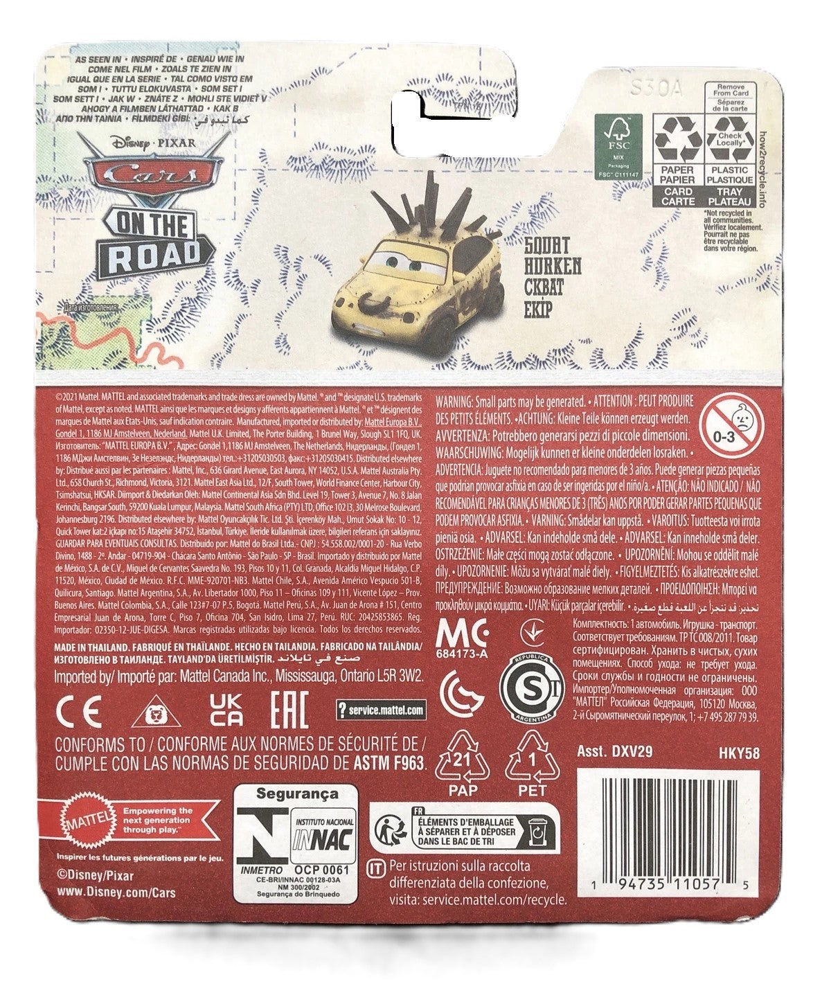 Disney Pixar Cars On The Road Series SQUAT HKY58