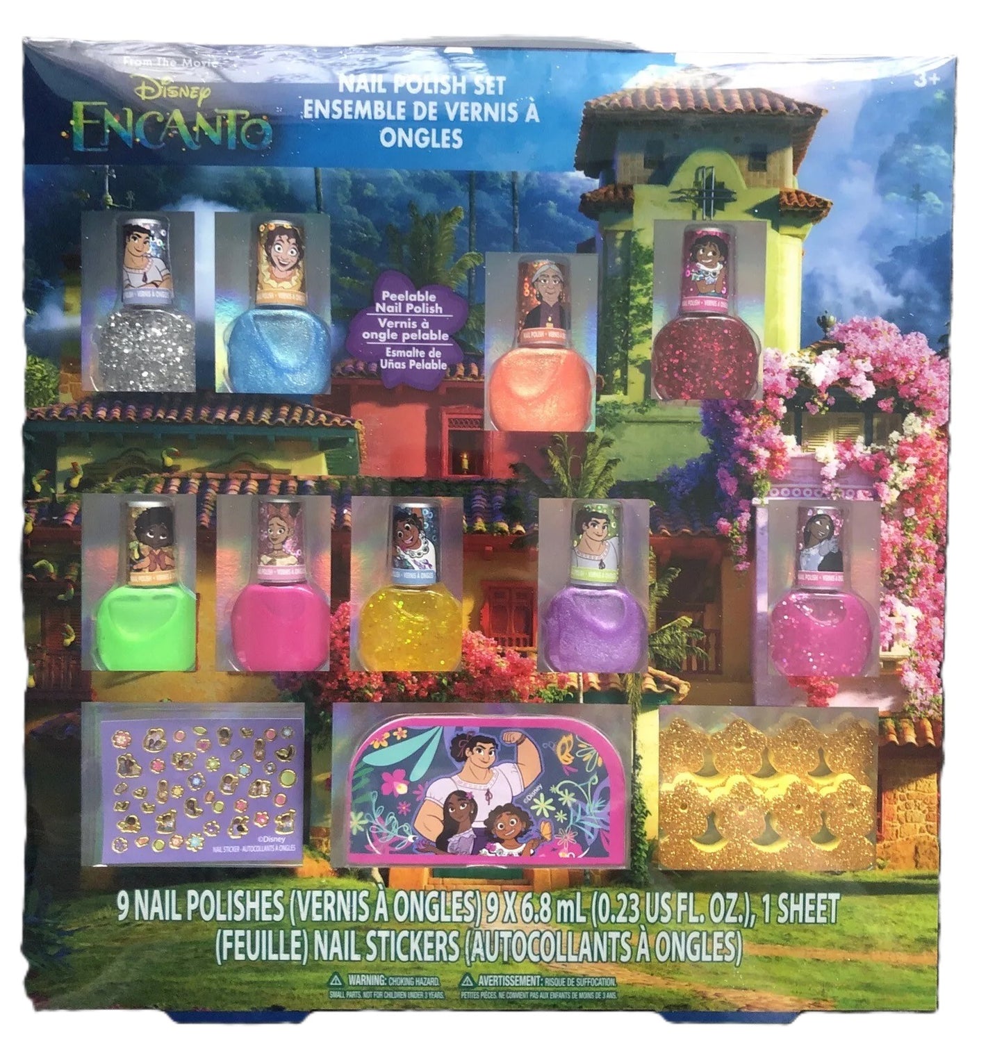 Disney Encanto Nail Polish Set Children's Nail Varnish Kids 9 x 4ml Polishes