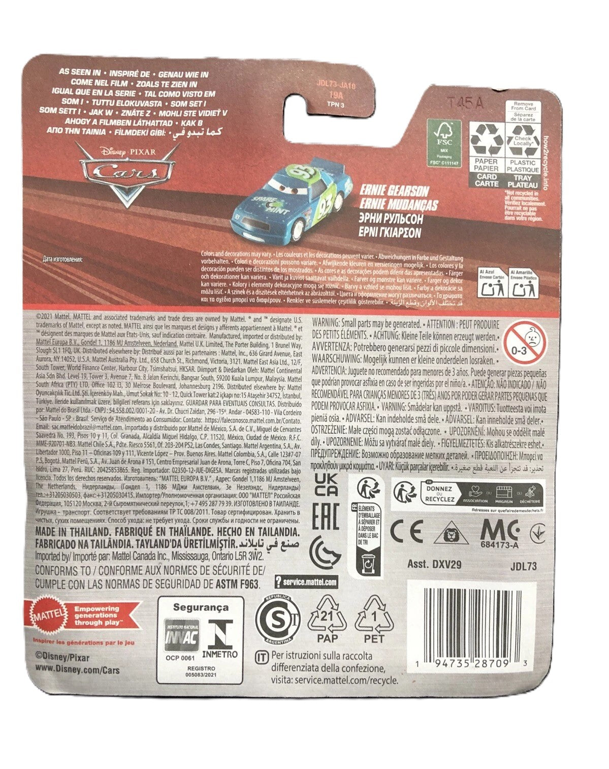 Disney Pixar Cars - Ernie Gearson (2021) '93 Spear Mint (DXV29)