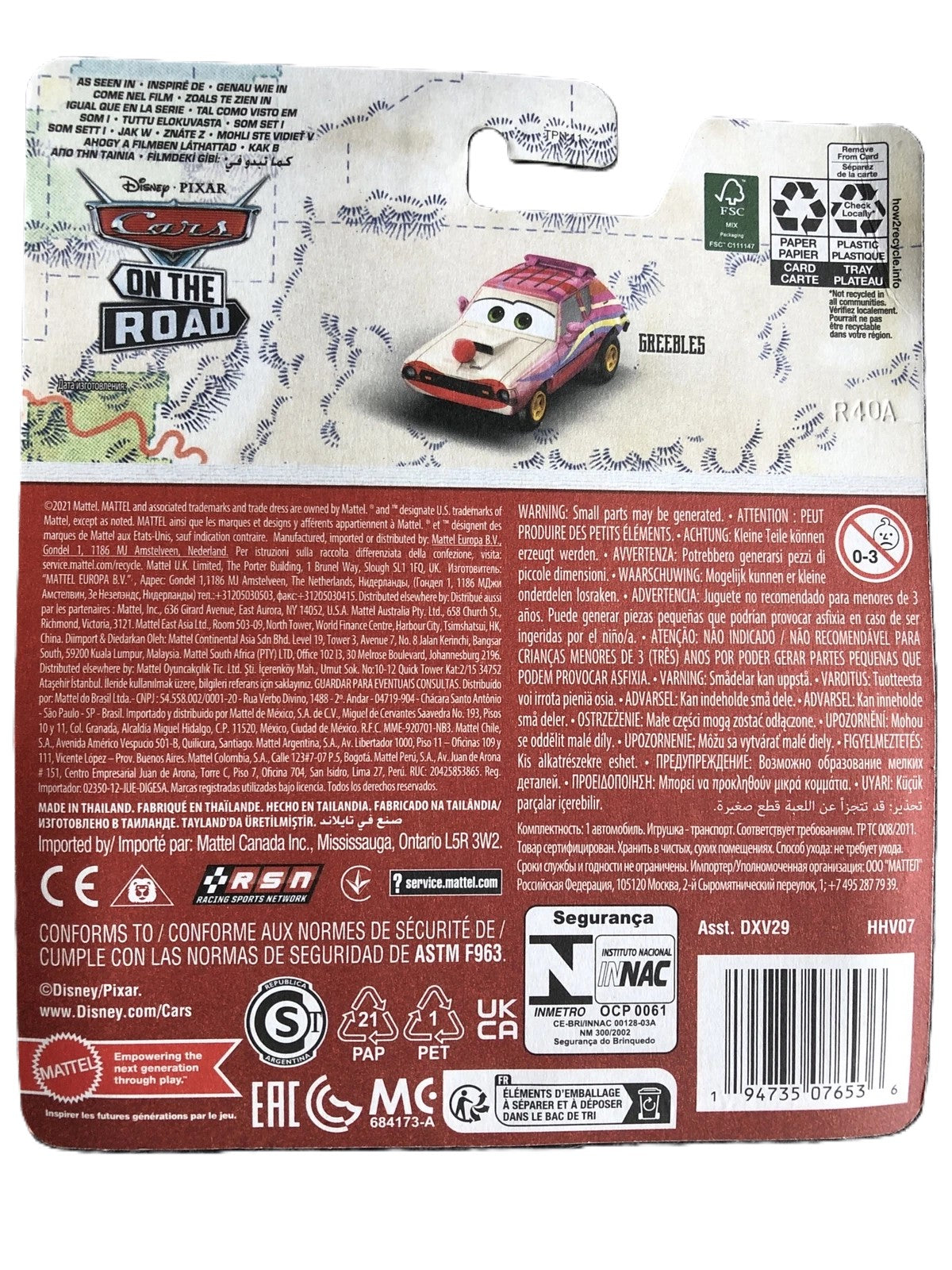 Disney Pixar Cars Greebles Stunt Circus Clown On The Road DXV29