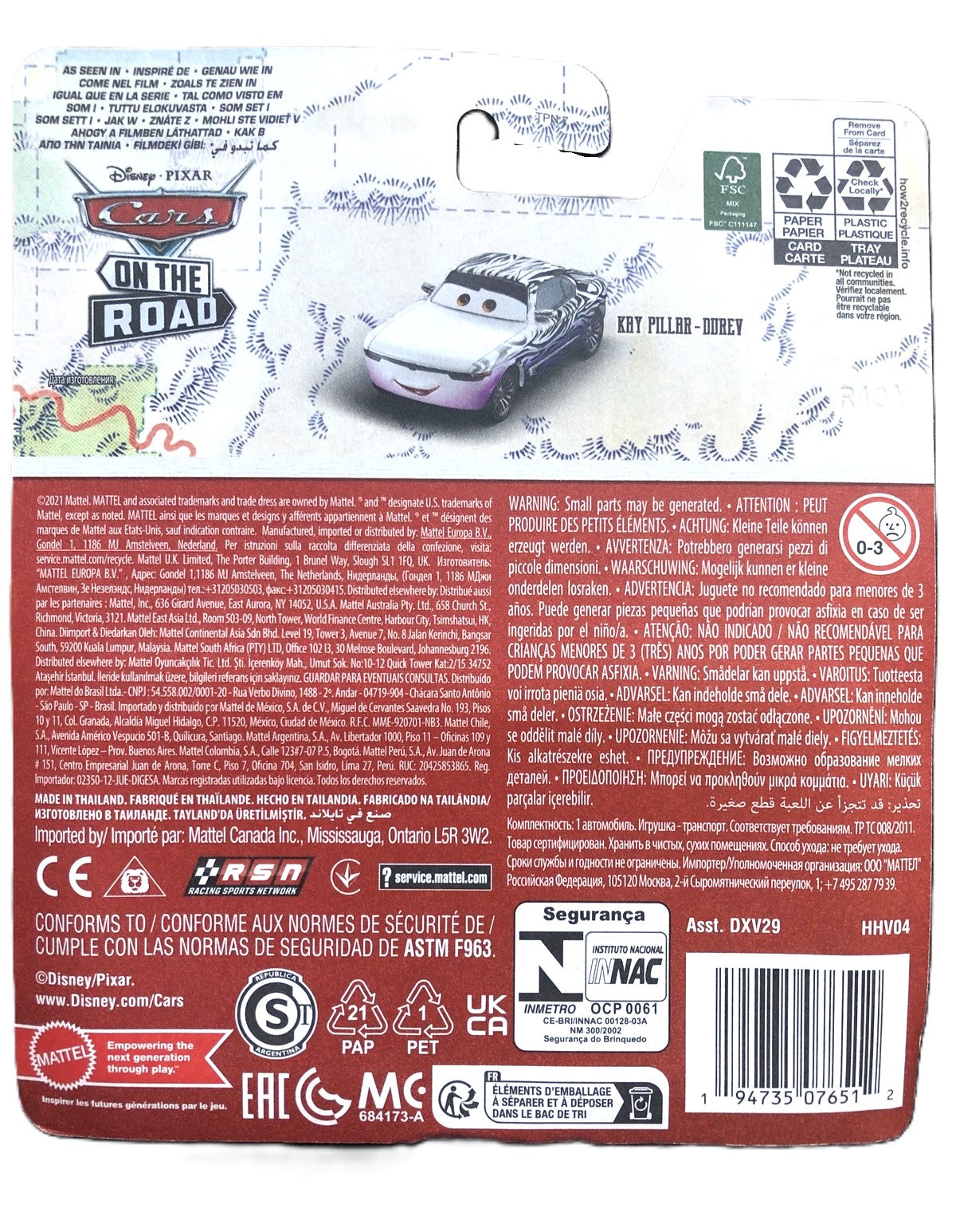 Disney Pixar Cars On the Road Kay Pillar Durev DXV29