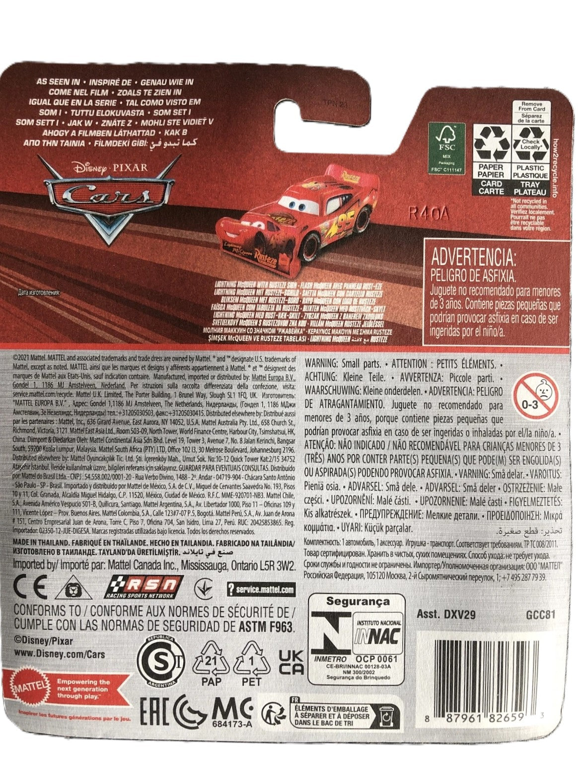 Disney Pixar Cars 2022 Metal Lightning McQueen with Rusteze Sign DXV29