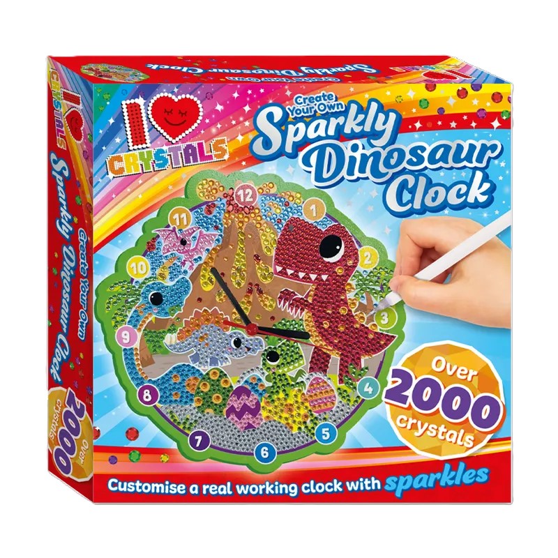 I Love Crystals Create Your Own Sparkly Dinosaur Clock
