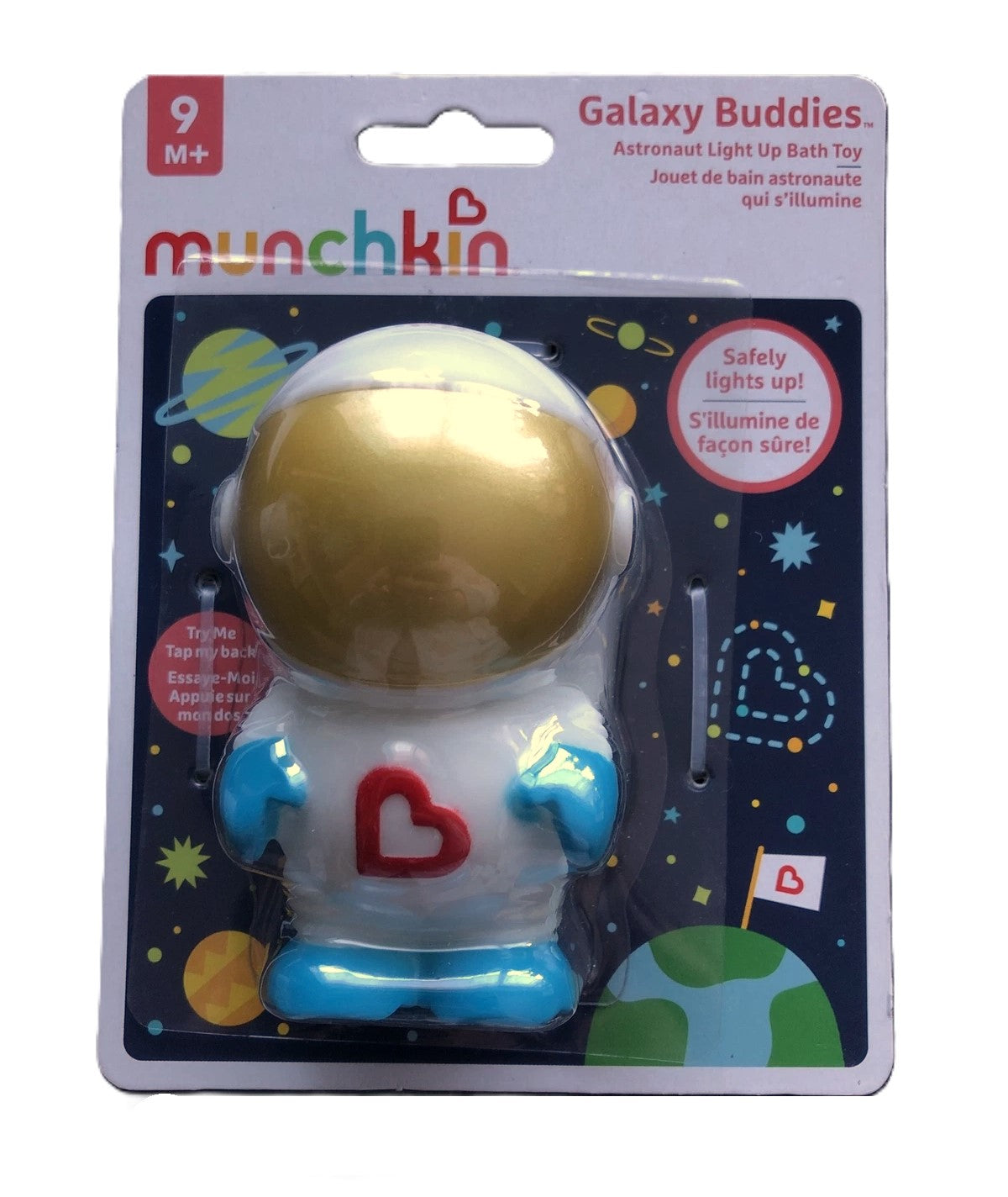 Munchkin Galaxy Buddies Water Safe Light Up Bath Toy Set Astronaut & Rocket