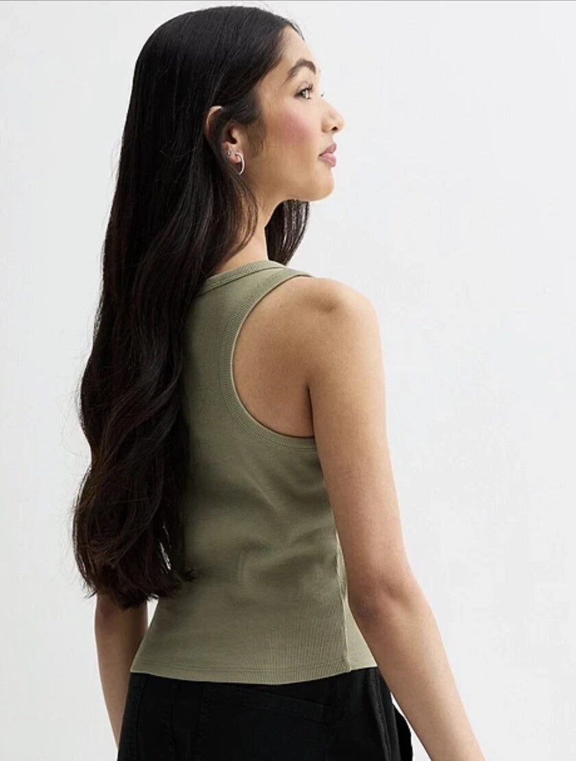 New Look 915 California Girls Olive Rib Vest