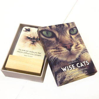 24 Animal Affirmation Cards + Stand - Wise Cats