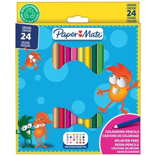 Paper Mate Children's Pre-Sharpened Coloured Pencils Assorted Colours (Pack of 24) 2166489
