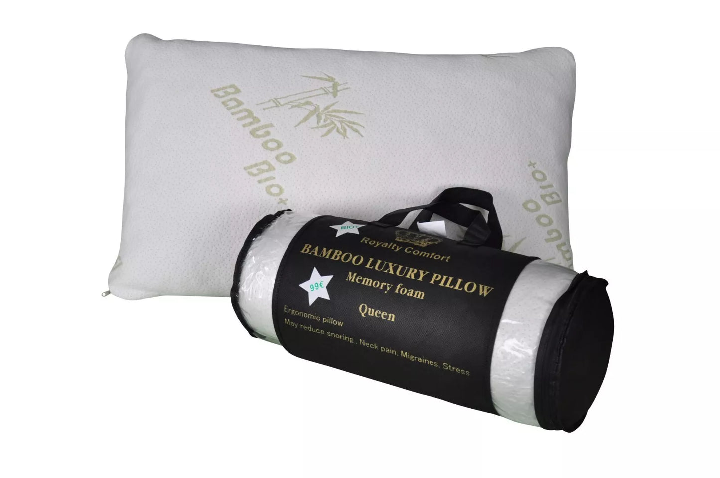 Royalty Comfort Herzberg Memory Foam Bamboo Pillow 50 x 76 cm