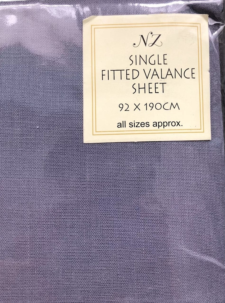 Night Zone Fitted Valance Sheet Single Grey