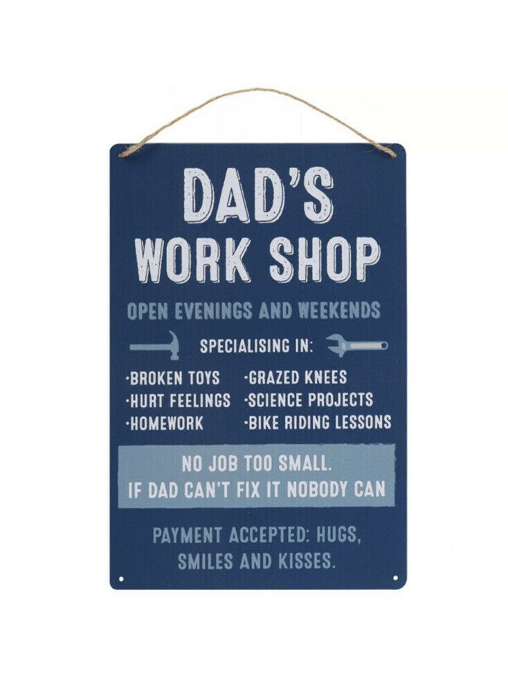 Dad's Workshop Hanging Metal Sign