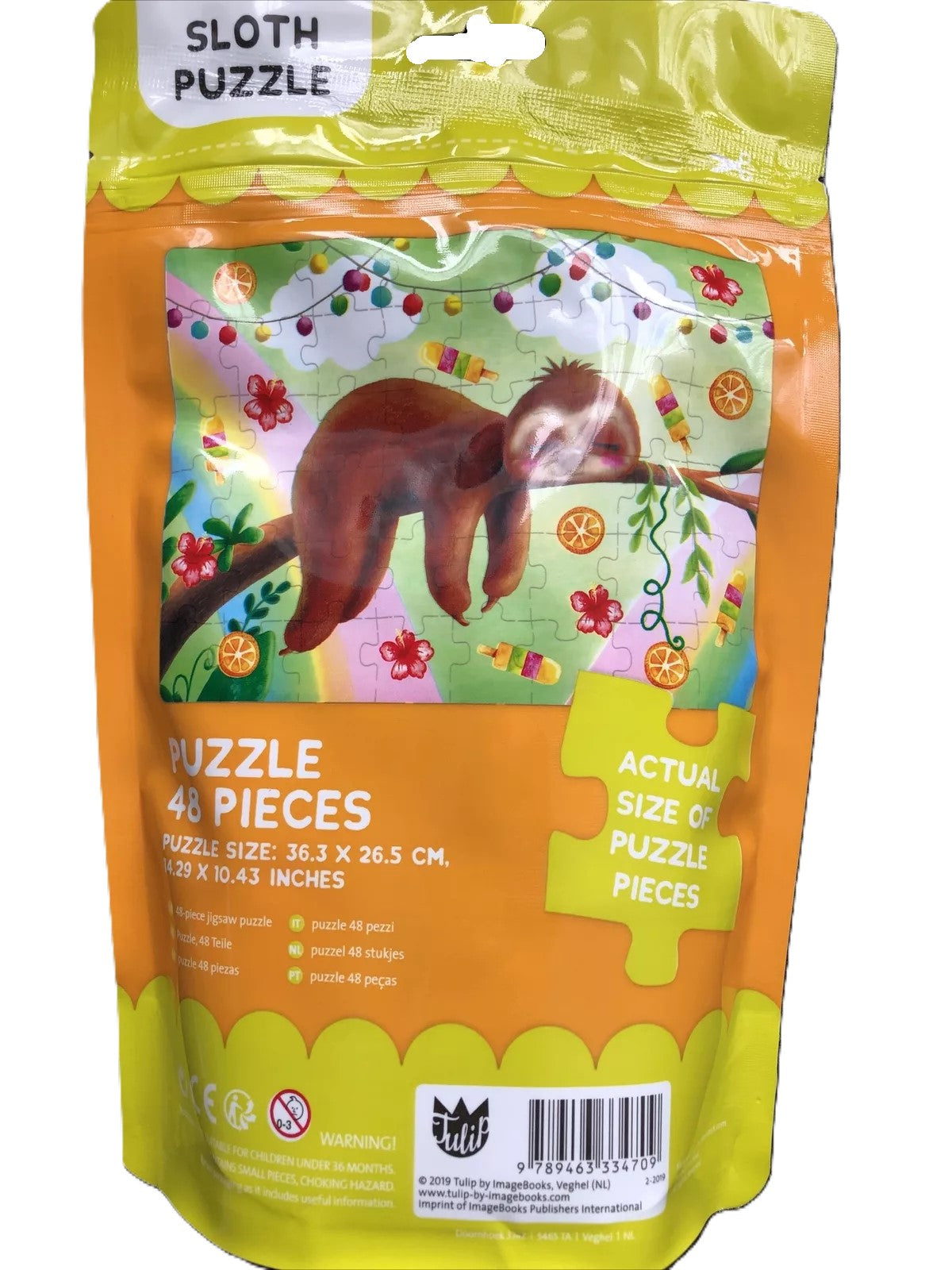 Sloth Puzzle 48 Pieces in Resealable Bag