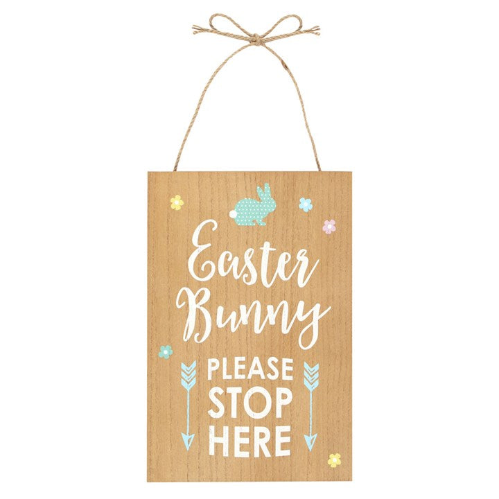 EASTER BUNNY STOP HERE HANGING SIGN