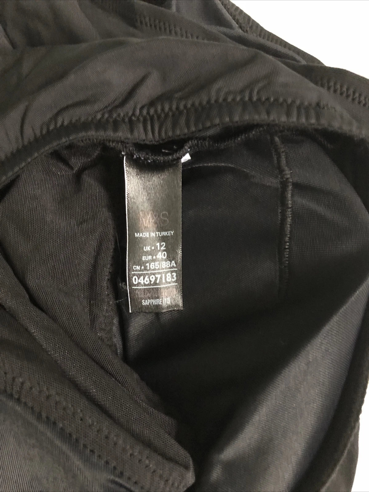 Ex High Street Swimwear Strapless One Piece Black Size 12