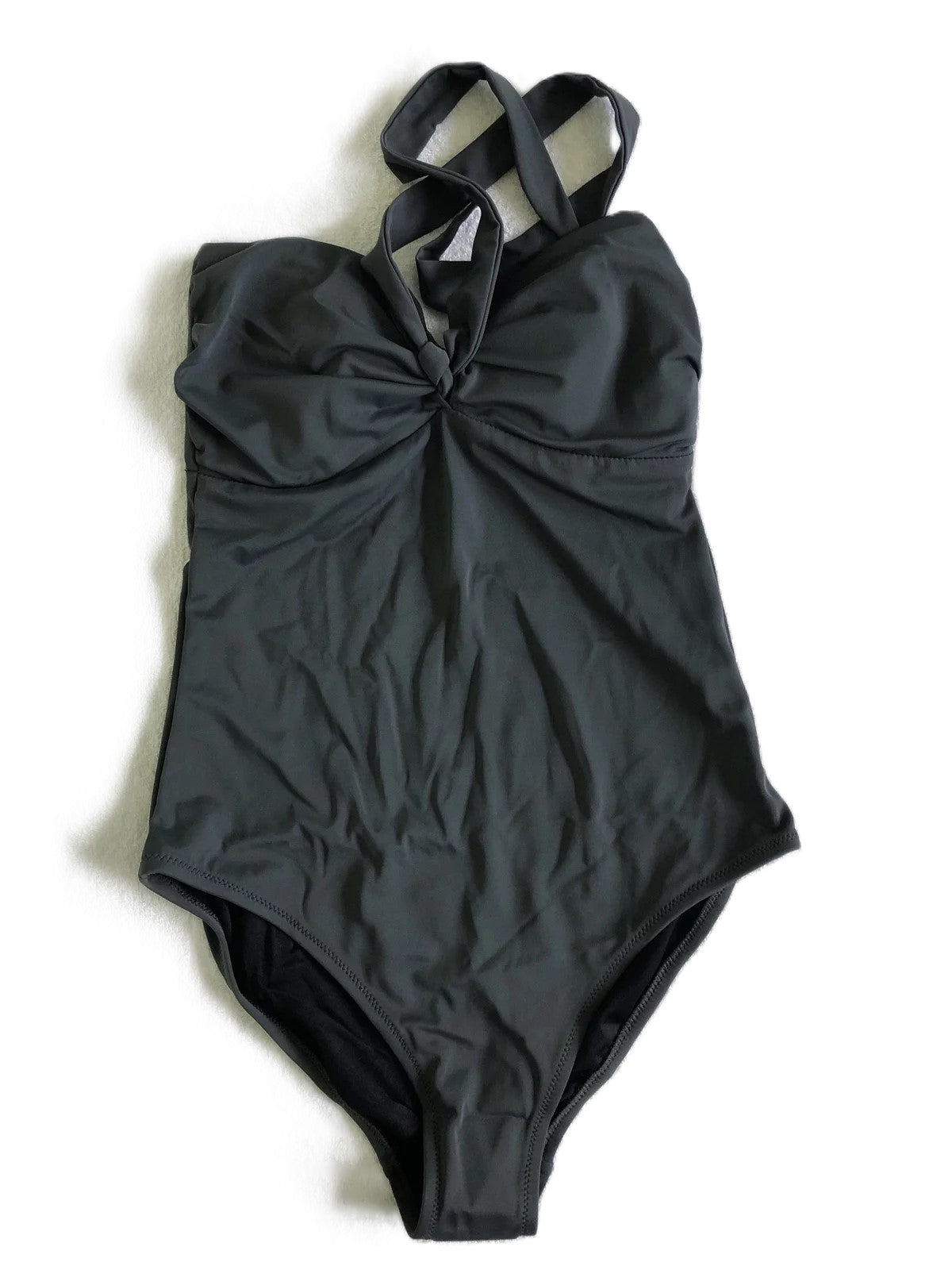 Ex High Street Swimwear One Piece Black Neck Tied Size 12