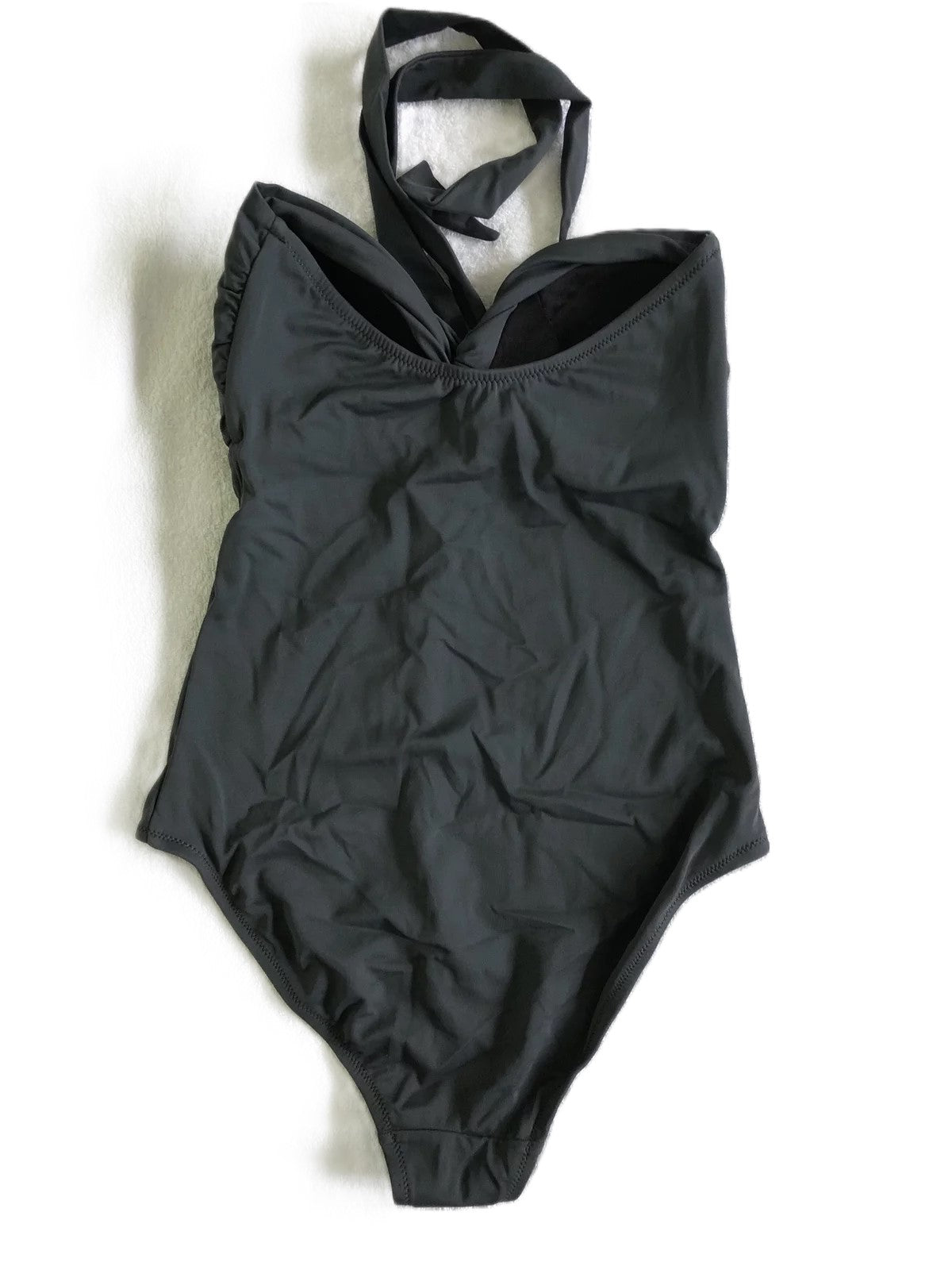 Ex High Street Swimwear One Piece Black Neck Tied Size 12