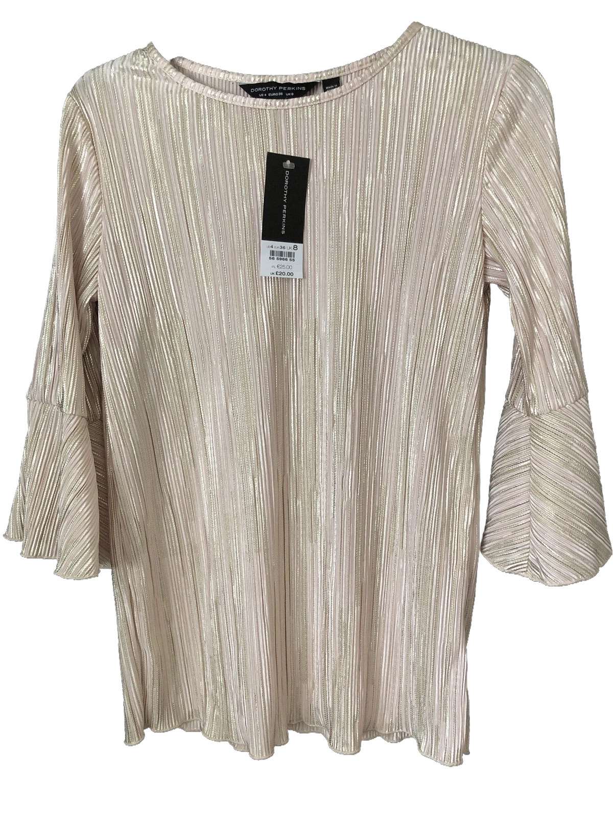 Dorothy Perkins Women's 3/4 Sleeve Top Size 8