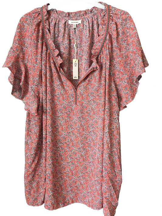 Max Studio Women's Short Sleeve Blouse Top Size 2X 22UK