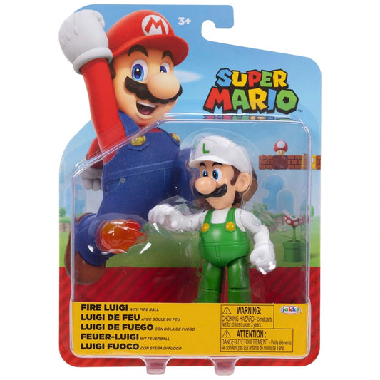 Nintendo Super Mario Fire Luigi Figure with Fire Ball