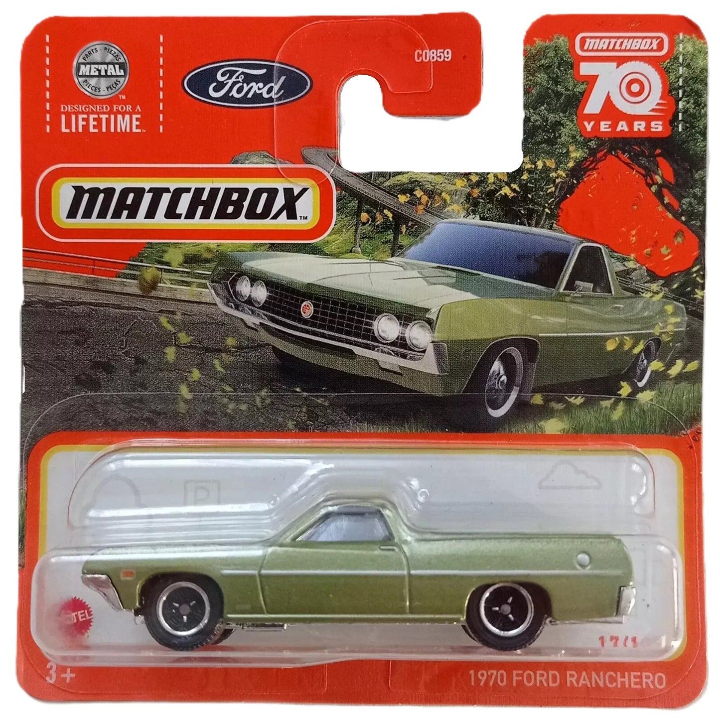 Matchbox 2023 1970 Ford Ranchero Green New Matchbox 70th Anniversary