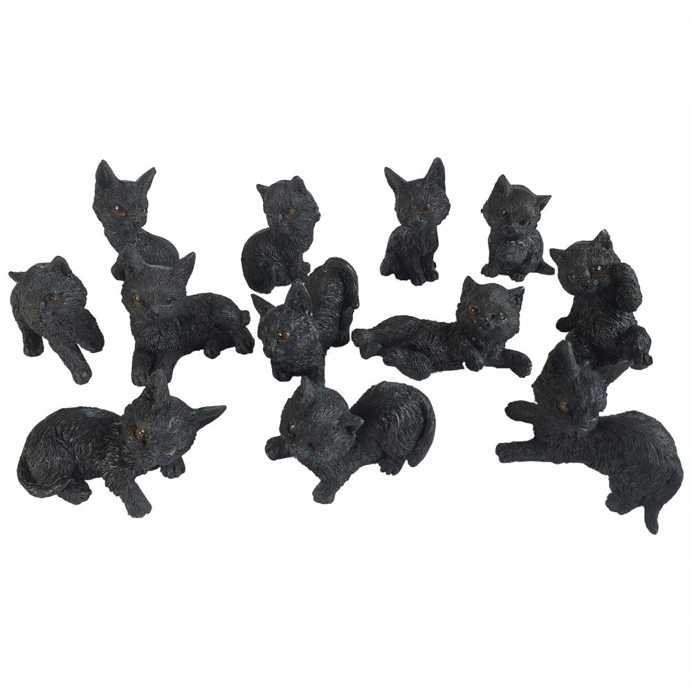 Black Cat Resin Ornament Figurine Single/Set - 12 Different Designes