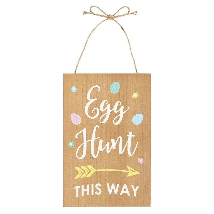 Easter Egg Hunt This Way Wall Plaque