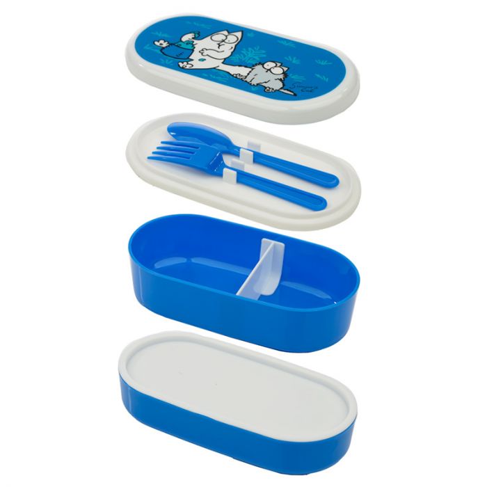 Simon's Cat Stacked Bento Lunch Box with Cutlery