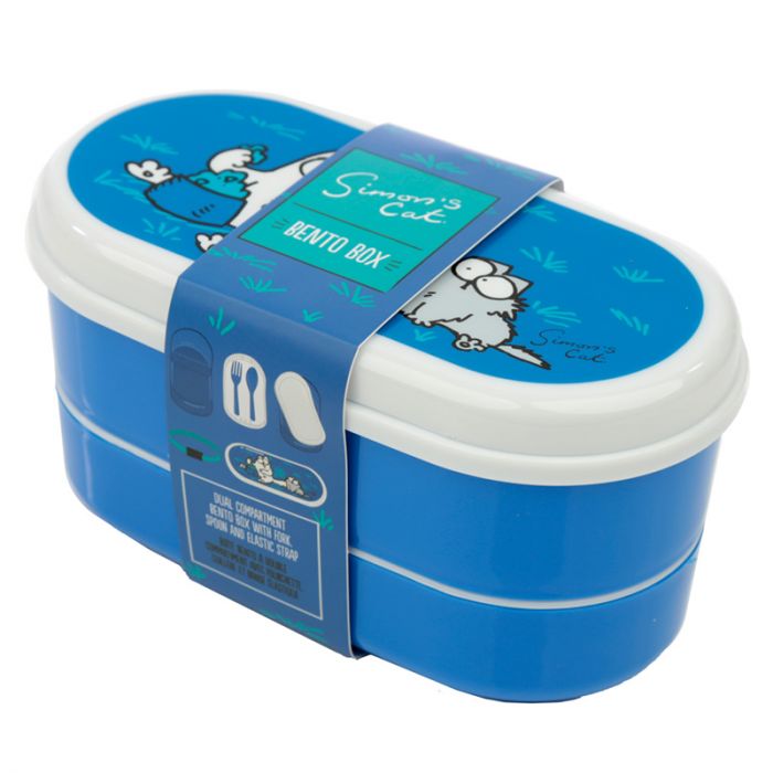 Simon's Cat Stacked Bento Lunch Box with Cutlery