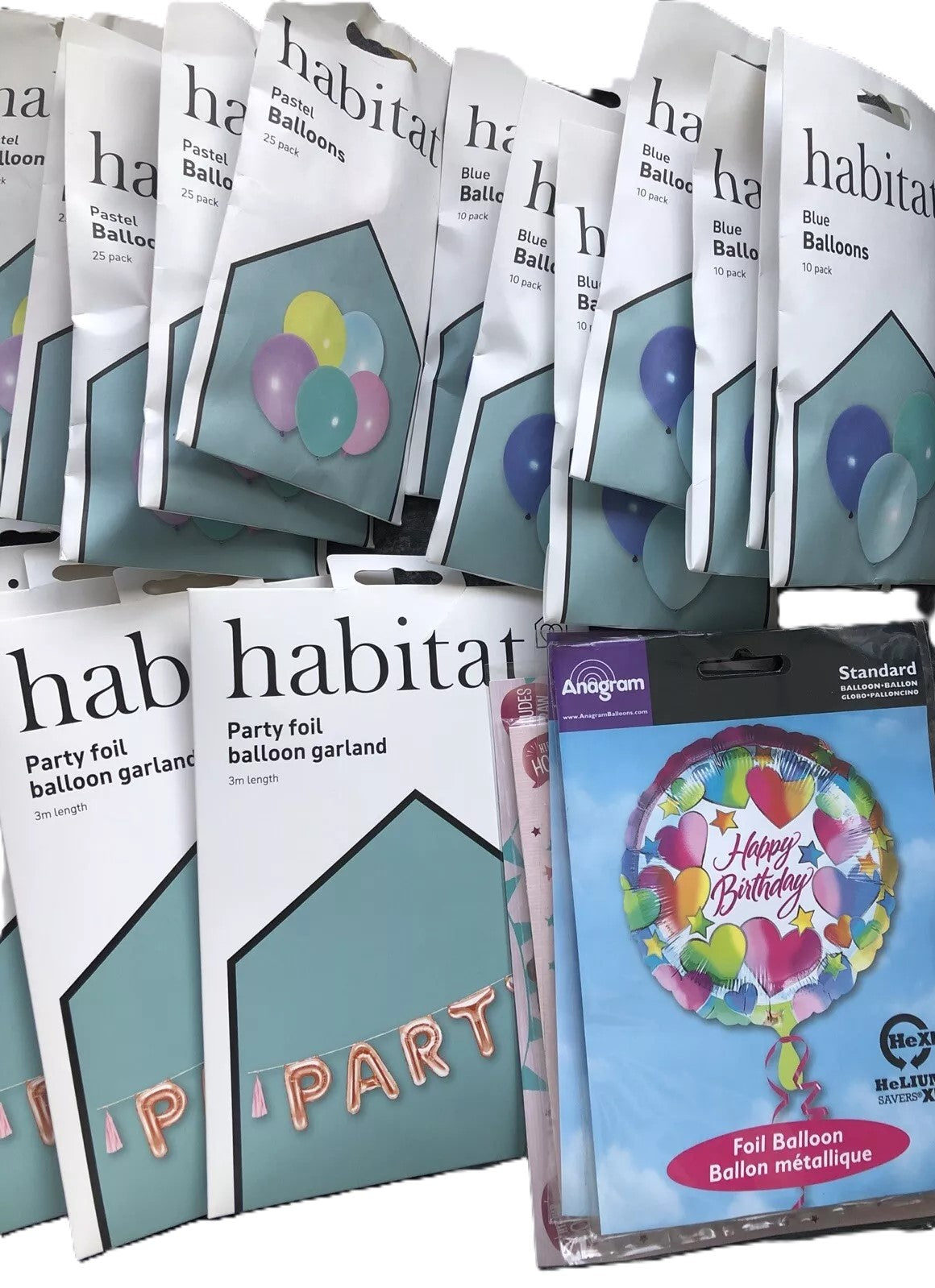 Balloons Confetti Garlands Helium Lot Of 36 Packs