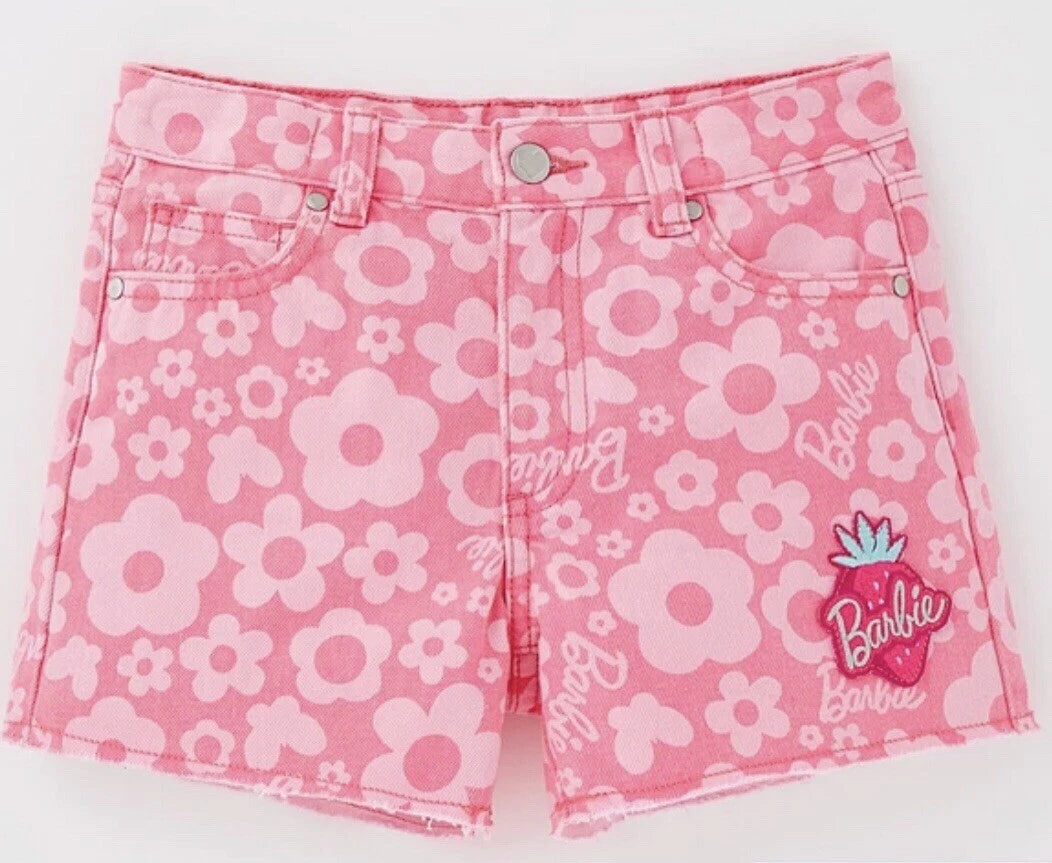 Barbie All Over Laser Denim Pink Shorts