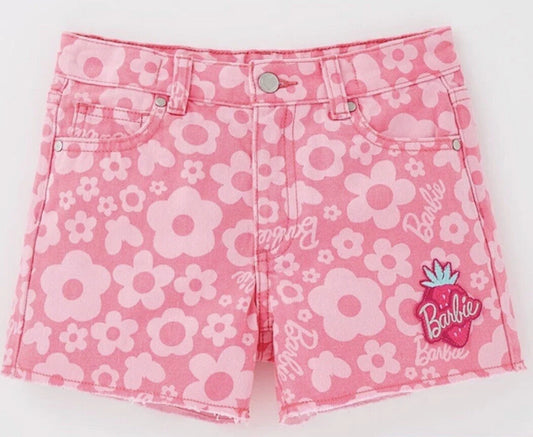 Barbie All Over Laser Denim Pink Shorts
