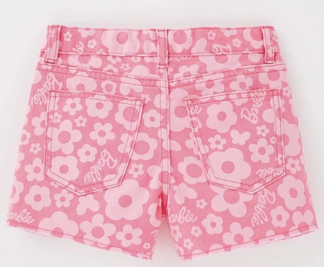Barbie All Over Laser Denim Pink Shorts