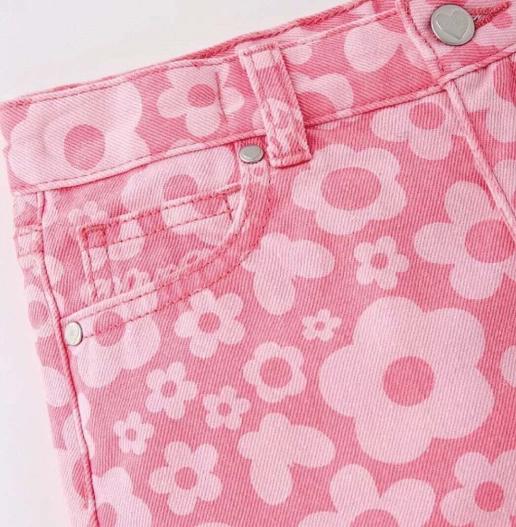 Barbie All Over Laser Denim Pink Shorts