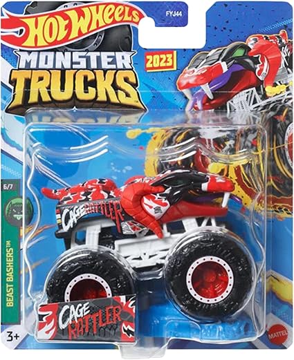 Hot Wheels Monster Trucks - Cage Rattler 2023 6/7 Beast Bashers