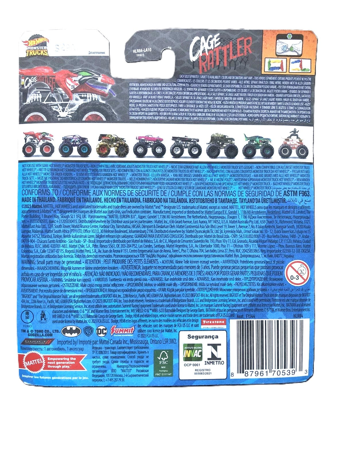 Hot Wheels Monster Trucks - Cage Rattler 2023 6/7 Beast Bashers