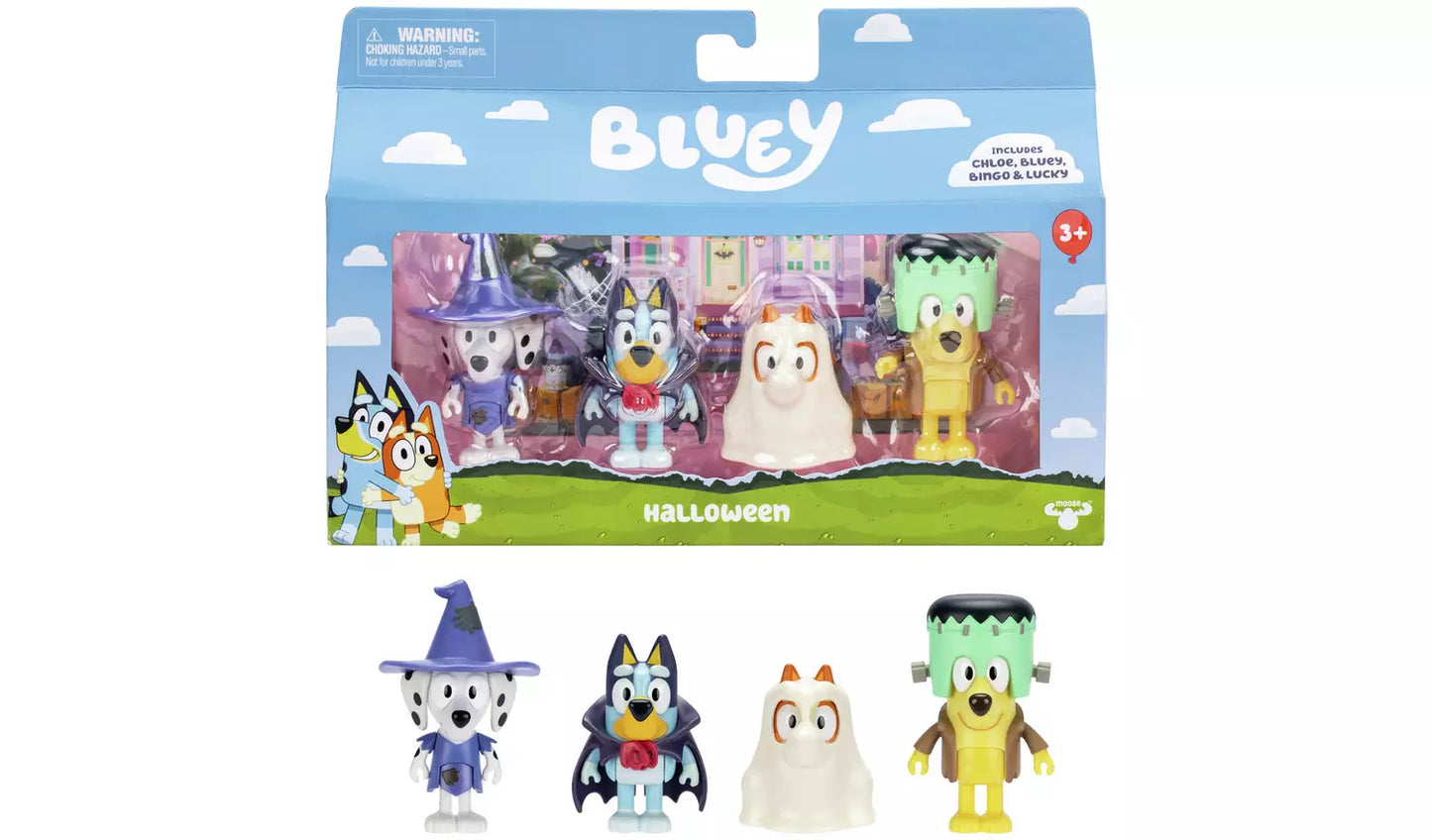 Bluey Halloween Costumes 4 Figure Pack Chloe Lucky Bingo Bluey