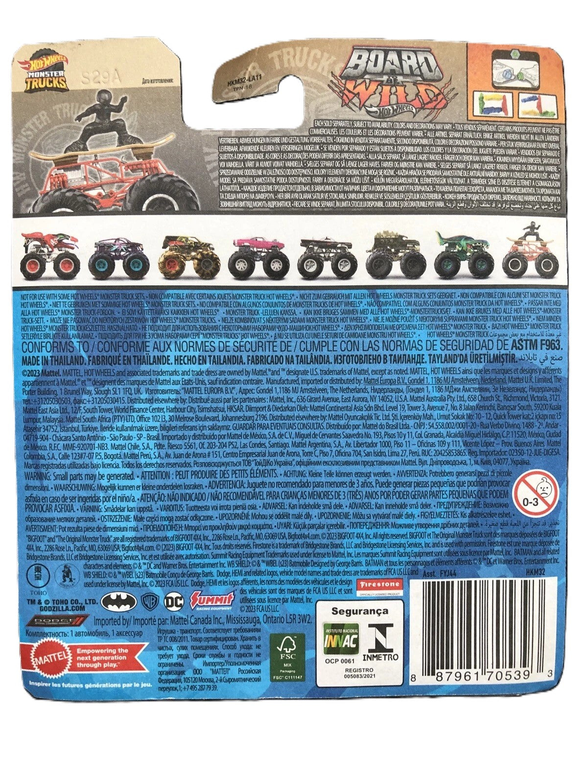 Hot Wheels Monster Trucks Board To Be Wild FYJ44