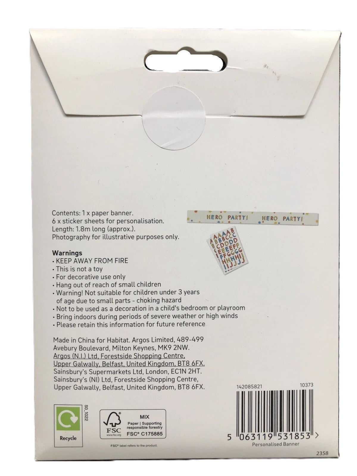 Habitat And Unbranded Birthday Banners Badges