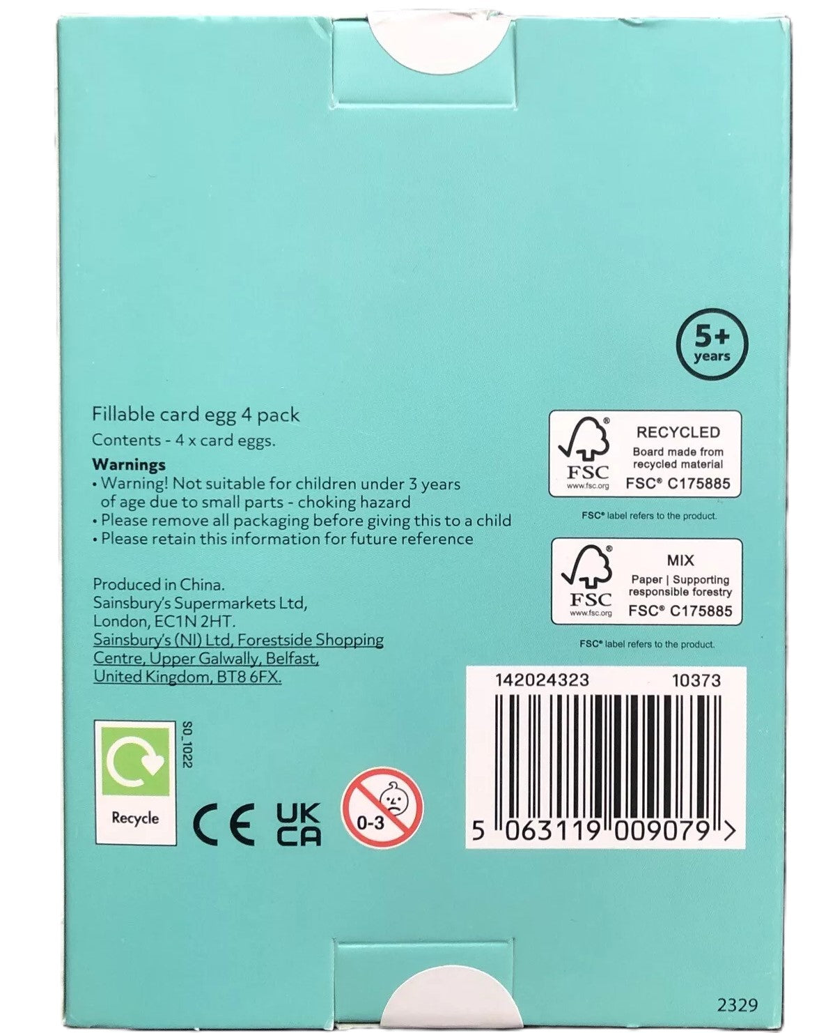 Home Fillable Card Egg Pack Of 4