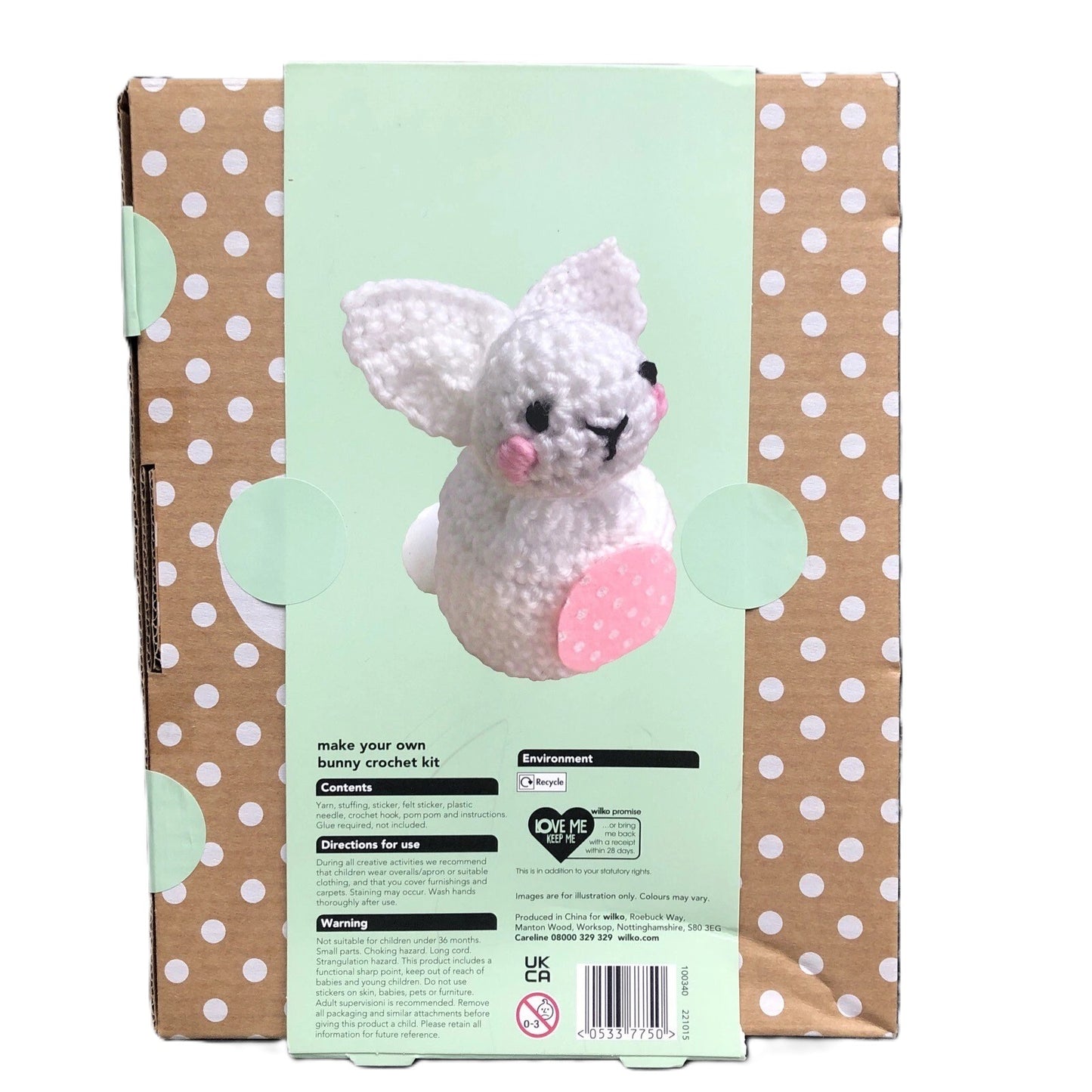 Wilko Make Your Own Bunny Crochet Kit