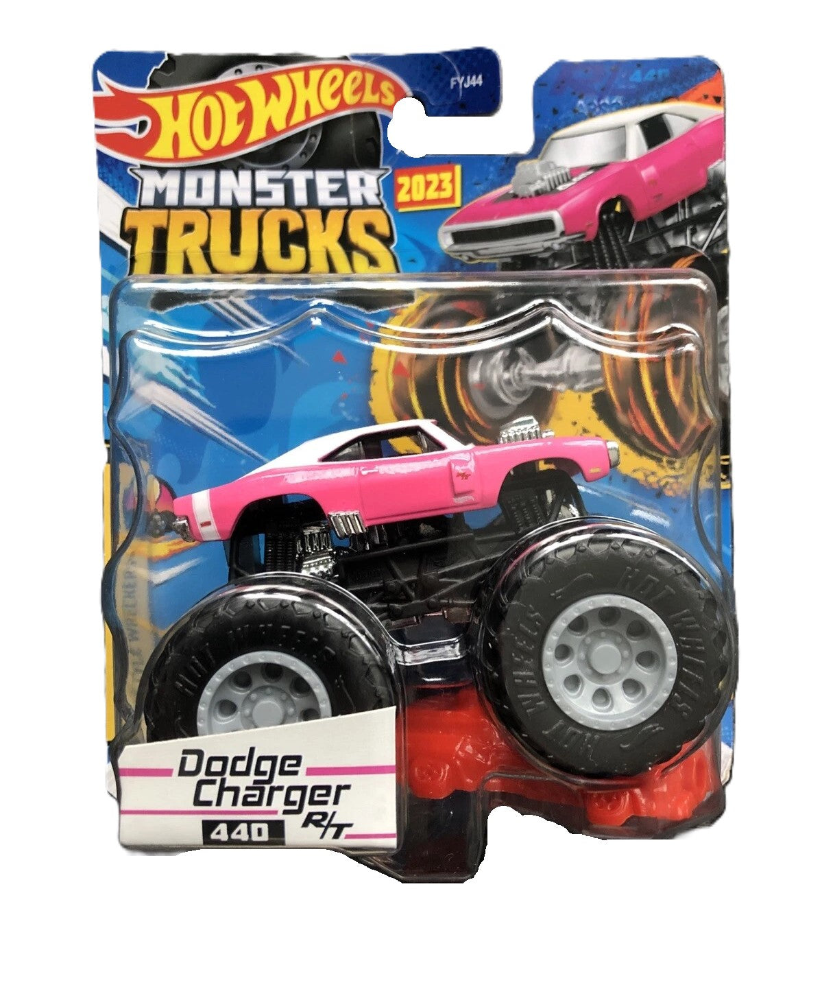 Hot Wheels Monster Trucks Pink Dodge Charger R/T 440 Freestyle Wreckers FYJ44