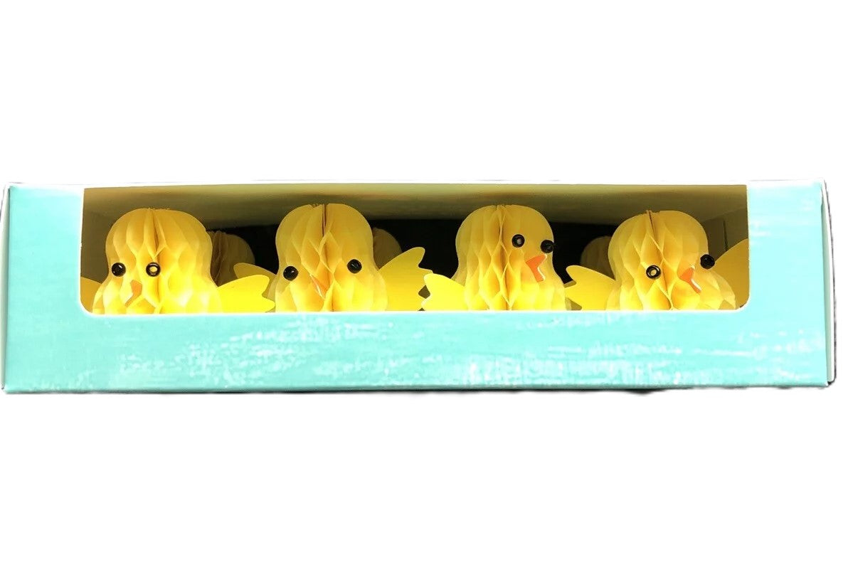 HOME Paper Honeycomb Yellow Chicks Box Of 8 x2