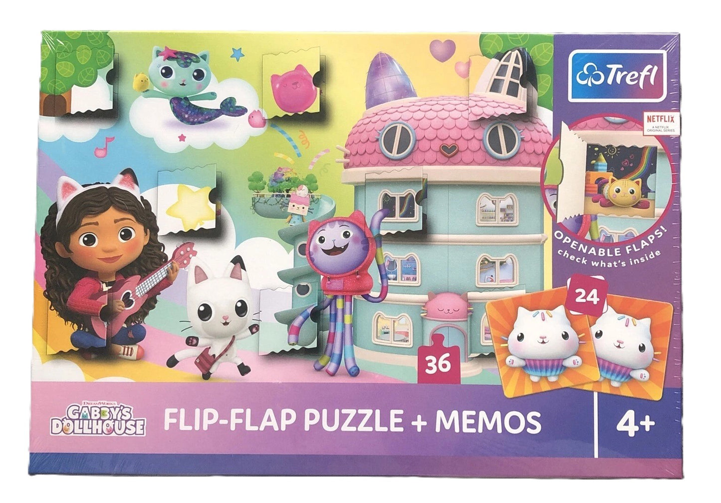 Trefl Gabby’s Dollhouse Flip-Flap Puzzle + Memo